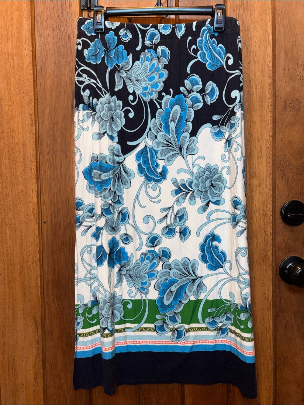 Chico’s Women’s Blue Floral Maxi Skirt